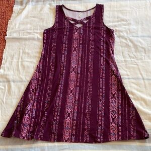 Mudd Women's Mini Dress in Purple and Pink Tribal Print Pattern